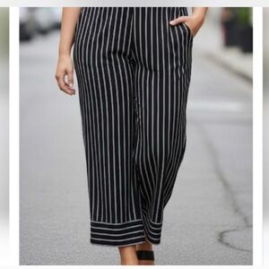 PHILOSOPHY Wide Leg Palazzo Pant w/ Pockets| Black & White | Size Large